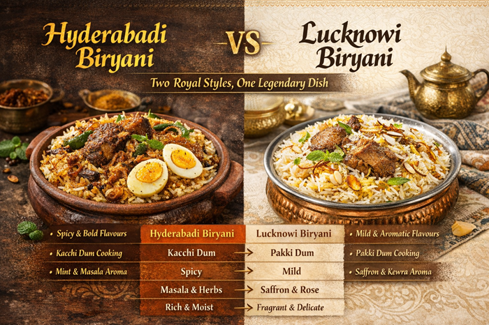 Hyderabadi Biryani vs Lucknowi Biryani: Two Royal Styles, One Legendary Dish