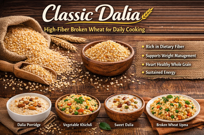 Classic Dalia: High-Fiber Broken Wheat for Daily Cooking
