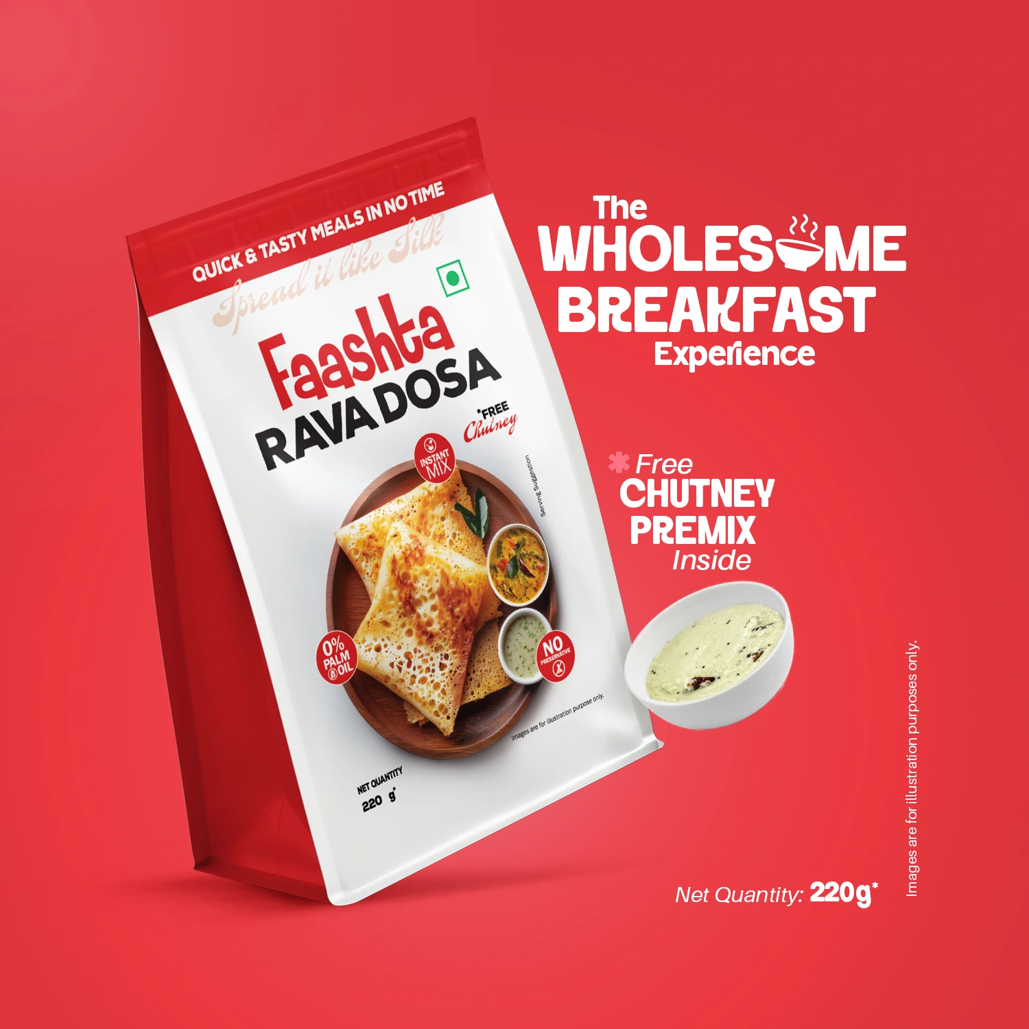 Rava Dosa & Coconut Chutney