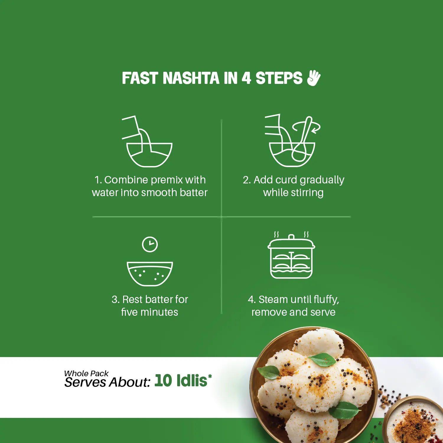 Rice Idli & Coconut Chutney