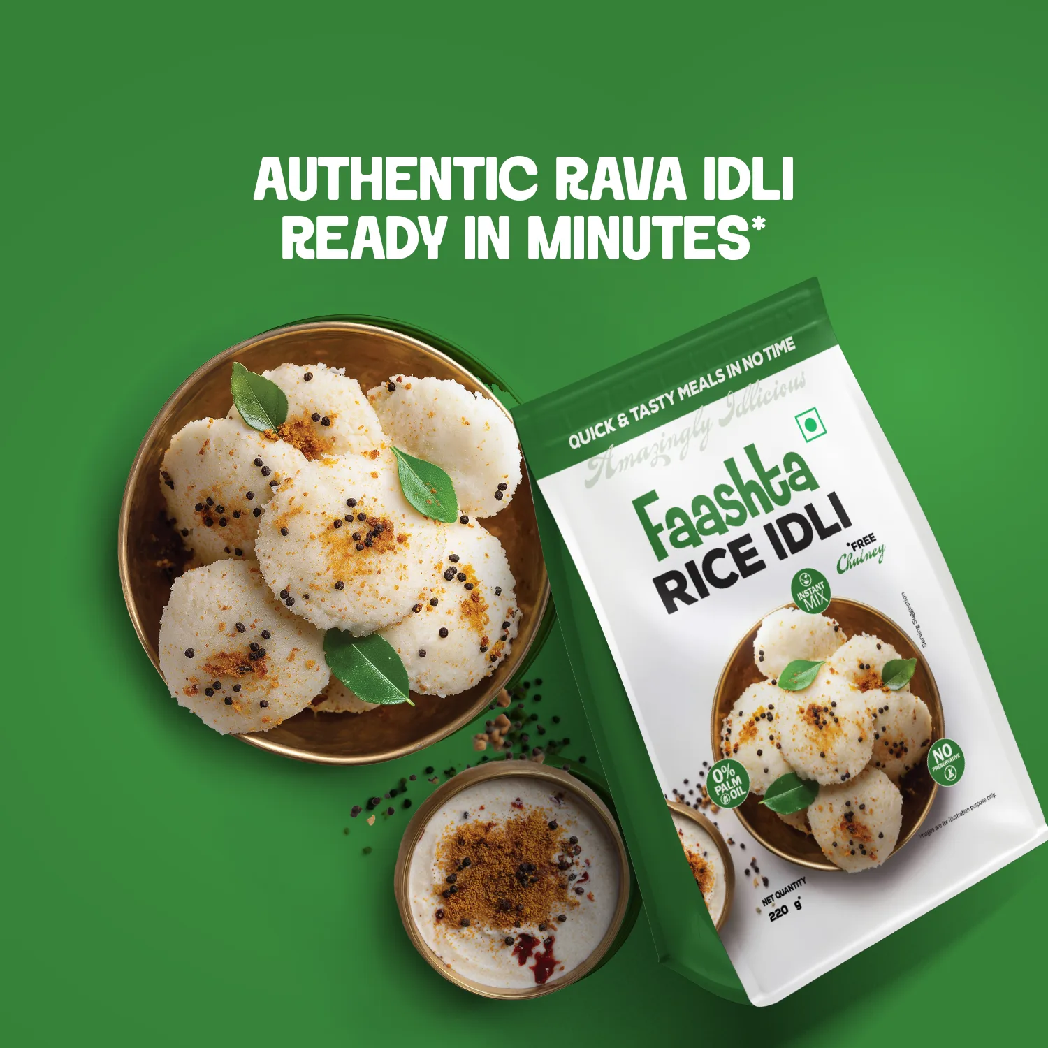 Rice Idli & Coconut Chutney